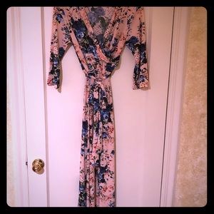 Saved by the Dress Long Floral Baby Pink